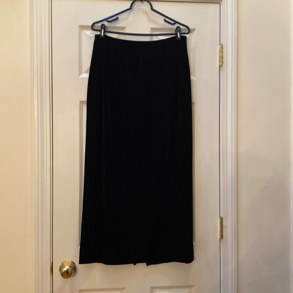 VTG Kathie Lee Black Velour Skirt, Size X Large